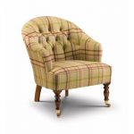 Bishopton Small Occasional Chair in Plaid Wool