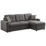 Gus Sectional Sofa with Pull Out Bed Charcoal