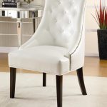 Tufted Accent Chair - White Leather Accent Chair - Accent Chairs on Sale -  Armless Accent