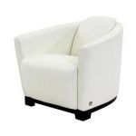 Fellini White Leather Accent Chair