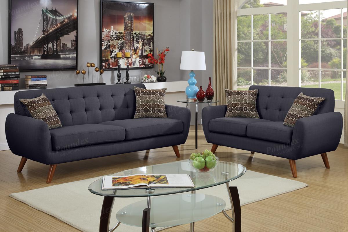 Black Fabric Sofa and Loveseat Set - Steal-A-Sofa Furniture Outlet Los  Angeles CA