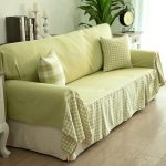 cheap DIY sofa cover ideas green fabrics decorative pillows