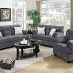 Image Unavailable. Image not available for. Color: 3Pcs Modern Grey  Microfiber Sofa Loveseat Chair Set