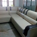 Wood L Shape Corner Stylish Sofa Settee, Size: Contemporary, Back Style:  Tight