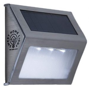 Solar Step Lights Outdoor Waterproof with 3 LEDs, Wireless Stainless