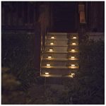 Warm Light] Solar Lights for steps decks pathway yard stairs fences