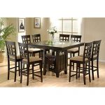 Coaster Home Furnishings 9 Piece Counter Height Storage Dining Table w/Lazy  Susan & Chair