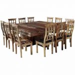 Dallas Ranch Large Square Dining Room Table and Chair Set For 12. Hover to  zoom