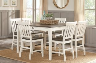 Keston White 5 Pc Square Counter Height Dining Room - Dining Room Sets  Colors