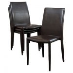 Comstock Bonded Leather Stackable Dining Chair Brown (Set Of 4