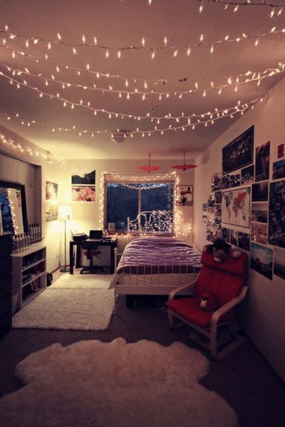 22 Ways To Decorate With String Lights For The Coolest Bedroom | ~My