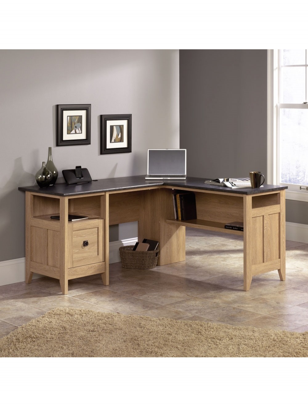 Home Office Desks - Teknik L-Shaped Study Desk 5412320 - enlarged view