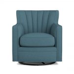 Handy Living Zahara Blue Linen Swivel Arm Chair