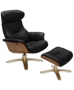 Furniture Annaldo Leather Swivel Chair & Ottoman 2-Pc.