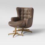 Ordrup Tufted Swivel Chair & Ottoman Faux Leather Brown - Project 62™ :  Target