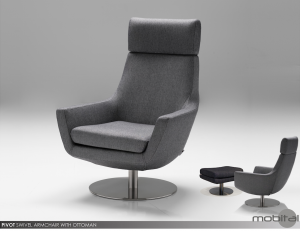 Pivot Swivel Chair & Ottoman By Mobital