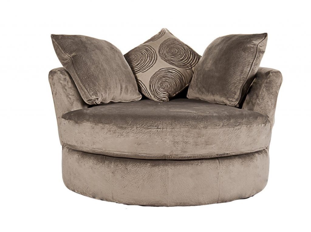 Agustus Over Sized Classic Swivel Chair with Accent Pillows