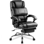 Merax Ergonomic Leather Big & Tall Office Chair with Footrest, Black -  Traveller Location