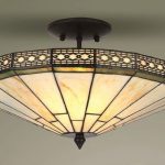 Mission tiffany style glass semi flush ceiling light | Dream Home
