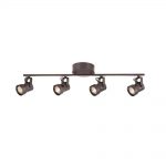 4-Light Bronze LED Dimmable Fixed Track Lighting Kit with Straight