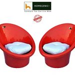 HOMEGENIC National Tub Chair with Complimentary Cushions (Red) - Set