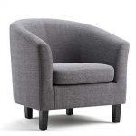 Simpli Home AXCTUB-003-GL Austin 30 inch Wide Transitional Tub Chair in Grey