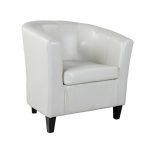 CorLiving Antonio Cream White Bonded Leather Tub Chair-LAD-715-C - The Home  Depot