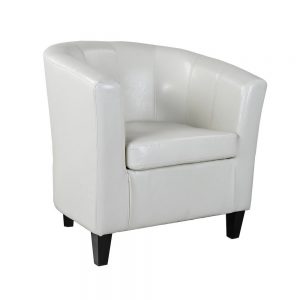 CorLiving Antonio Cream White Bonded Leather Tub Chair-LAD-715-C - The Home  Depot