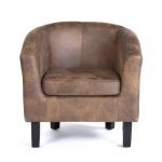 Faux Leather Tub Chair - Tan