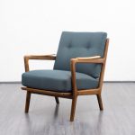 Vintage armchair in shapely solid beech wood frame - 1950s