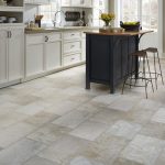 resilient natural stone vinyl floor upscale rectangular large-scale  travertine