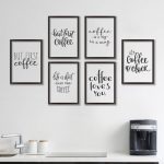 Coffee Quote Canvas Art Print Poster, Simple Style Wall Pictures for Home  Decoration Coffee Wall