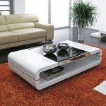Image is loading High-Gloss-White-Black-Glass-Top-Coffee-Table-
