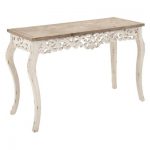 Wood Parisian Design Floral Ornate Detailing Console Table White - Olivia &  May : Target