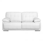 MASSA 3 seater white leather sofa