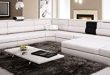 White Contemporary Italian Leather Sectional Sofa
