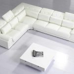 Traveller Location: Modern Furniture- VIG- T93C - Modern White Leather Sectional  Sofa: Kitchen & Dining