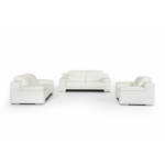 Estro Salotti Evergreen Modern White Leather Sofa Set - Jubilee