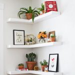 Keep it clean and simple with floating white shelves.