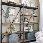 Open Industrial Style Bookshelf with White Accents