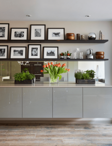 White Kitchen Open Shelving. Source. Modern Collection Wall