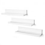 Traveller Location: Americanflat Set of Three 14 Inch Floating Wall Shelves - White:  Home & Kitchen