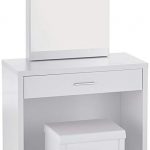 2-piece Vanity Set with Hidden Mirror Storage and Lift-Top Stool White