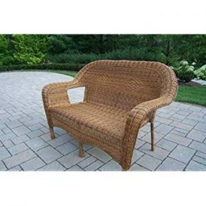 Oakland Living Resin Wicker Loveseat, Natural