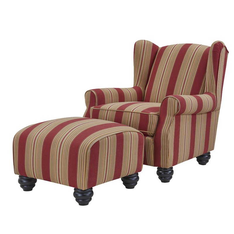 Brougham Wingback Chair and Ottoman