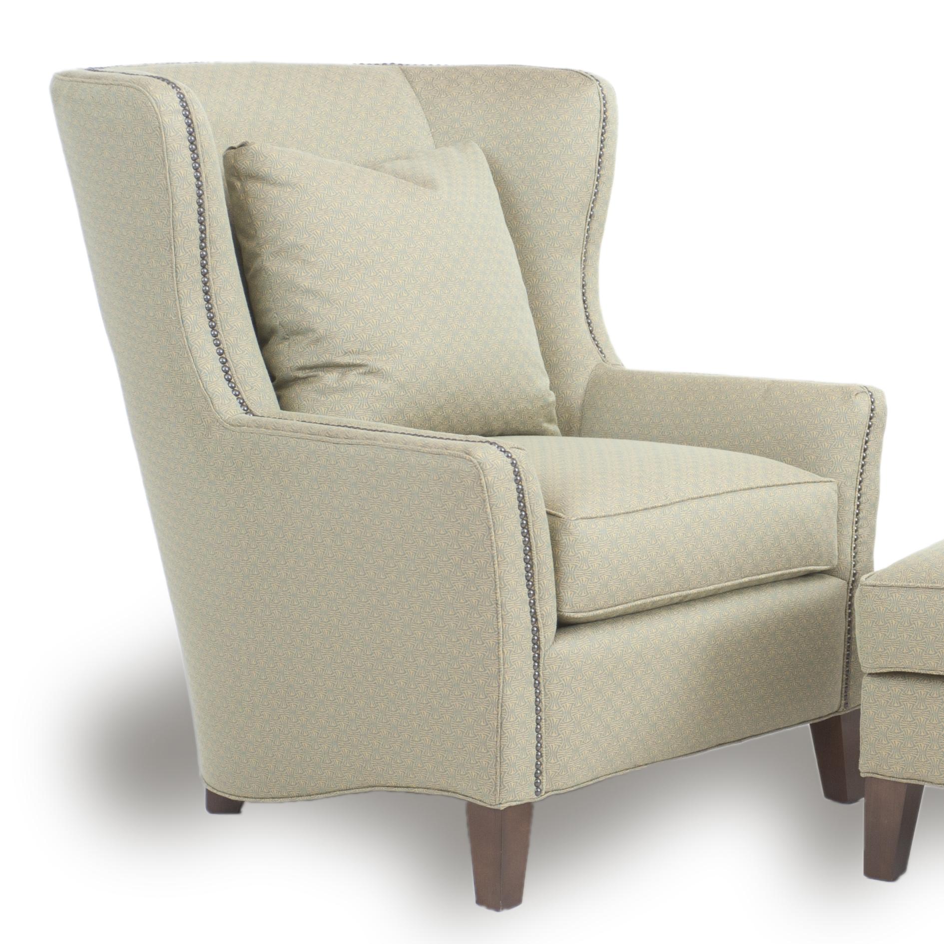 Accent Chairs and Ottomans SB Contemporary Wingback Chair with Track Arms  by Smith Brothers