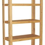 Wood Shelving Unit with 3 Open Pine Shelves