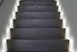 Stair tread lighting: I love the look of these LED light strips