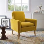 Dazone Modern Accent Fabric Chair Single Sofa Comfy Upholstered Arm Chair  Living Room Furniture Yellow