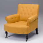 Seriena Madison Tufted Back Linen Accent Chair/Sofa with Coasters in Yellow,  Beige,